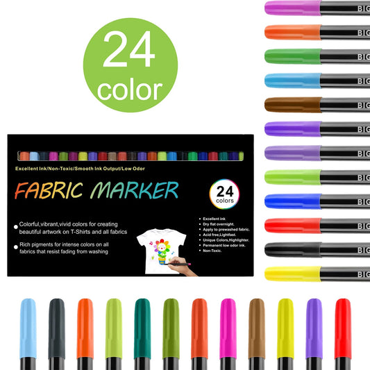 Pack of 24 washable fabric markers for The Coloring Pajama - best value